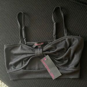 ❌SOLD❌🤍MATERIAL GIRL🤍 Cutout Bow Bralette Top